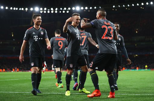 Freude bei den Bayern nach dem Sieg gegen Arsenal. Foto: Getty Images Europe