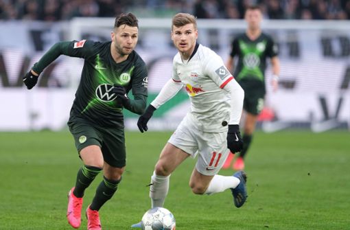 RB Leipzig kam beim VfB Wolfsburg lediglich zu einem 0:0. Foto: dpa/Peter Steffen