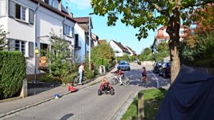 Die hintere Schwarzwaldstraße ist ein verkehrsberuhigter Bereich. Die Kinder spielen gern vor den Häusern. Doch das ist mitunter gefährlich, weil viele Autofahrer zu schnell sind. Foto: Alexandra Kratz