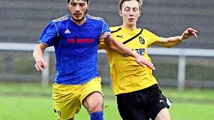 2014 hat Timo Binder (rechts) noch gegen den FC Marbach gespielt. Foto: Archiv (avanti)