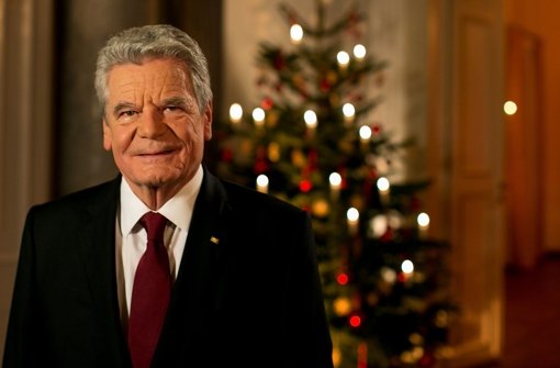 Der Bundespräsident bei seiner Weihnachtsansprache Foto: Getty Images Europe