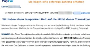 Polizei warnt Verkäufer vor Paypal-Betrugsmasche