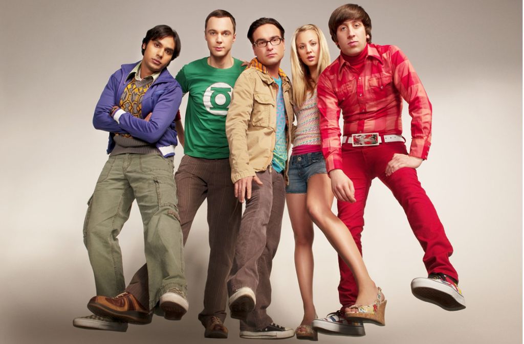 Penny und die Nerds: Kunal Nayyar, Jim Parsons, Johnny Galecki, Kaley Cuoco und Simon Helberg (von links) in „The Big Bang Theory“ Foto: Pro Sieben
