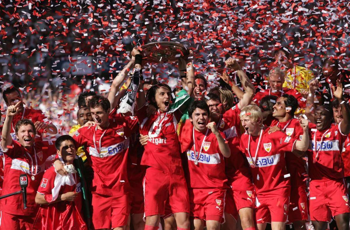 Als der Jubel keine Grenzen kannte: Der VfB feiert 2007 den großen Triumph.