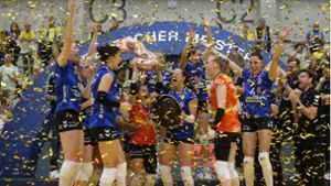 Die neunte Finalserie um die Meisterschaft endete am Sonntag mit dem Sieg von Allianz MTV Stuttgart gegen den SSC Schwerin. Foto: Baumann/Cathrin Müller