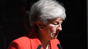 Theresa May verkündet ihren Rücktritt unter Tränen. Foto: Getty Images