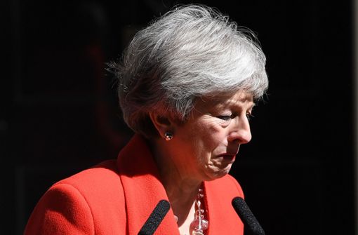 Theresa May verkündet ihren Rücktritt unter Tränen. Foto: Getty Images