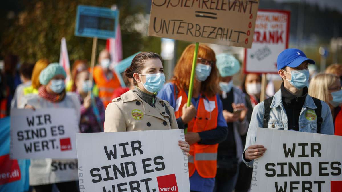 Rems-Murr-Kreis: Demo und Streik in den Kliniken
