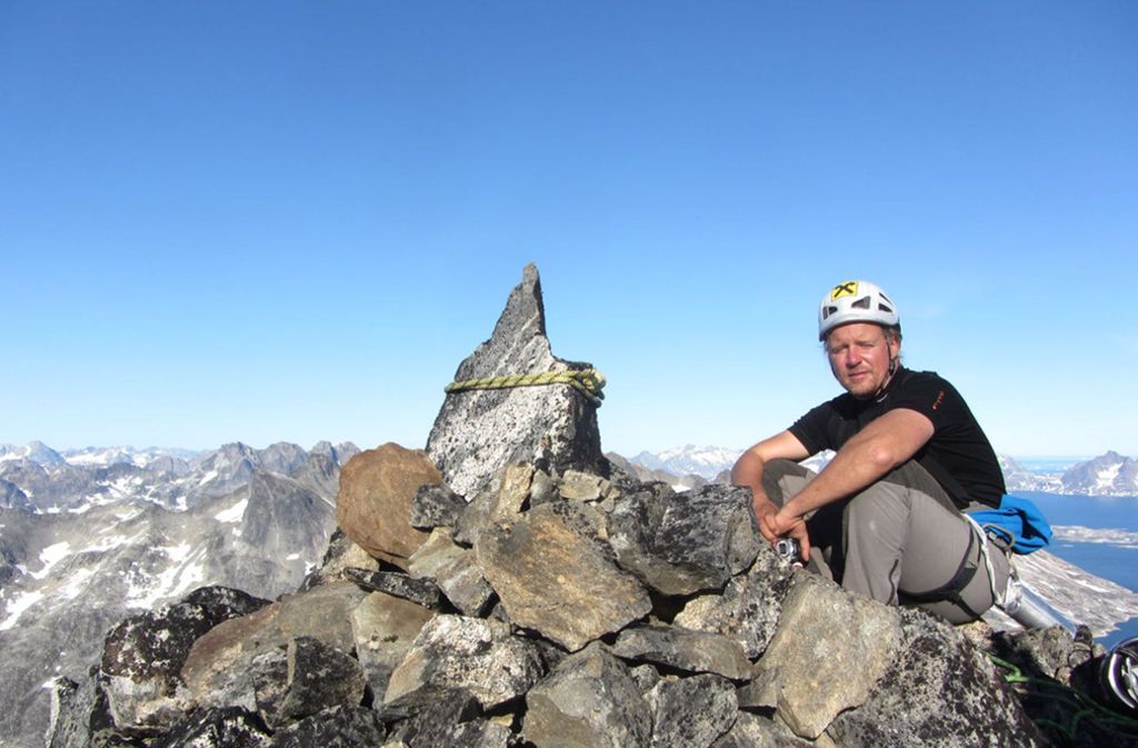 Andy Holzer auf dem Gipfel.