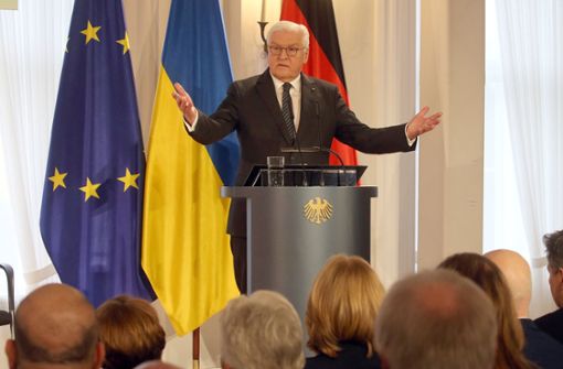 Bundespräsident Frank-Walter Steinmeier spricht in Schloss Bellevue. Foto: dpa/Wolfgang Kumm