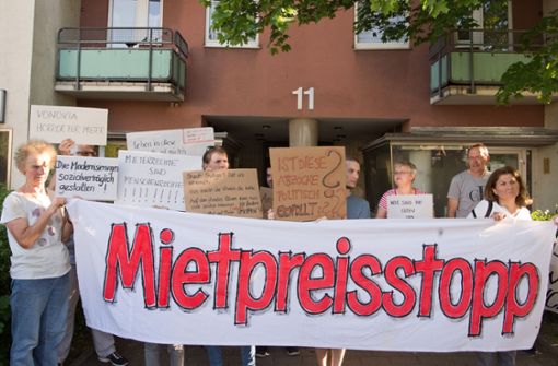 Mieter im Nordbahnhofviertel protestieren bereits im Mai gegen die Geschäftspraktiken von Vonovia. Foto: Lichtgut-Oliver Willikonsky