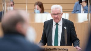 Ministerpräsident Winfried Kretschmann: Tempo bei den Sondierungsgesprächen. Foto: dpa/Marijan Murat
