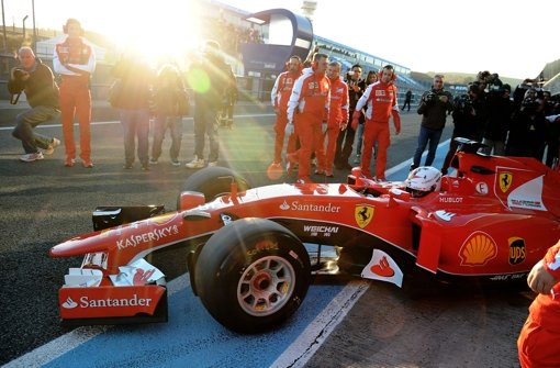 Ferrari-Pilot Sebastian Vettel hat am Sonntagmorgen die Testphase der Formel 1 in Jerez eingeläutet. Foto: dpa