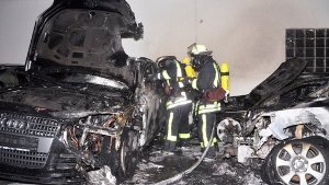 In einem Autohaus in Bietigheim-Bissingen (Kreis Ludwgisburg) hatte der Feuerteufel auch zugeschlagen. Foto: dpa