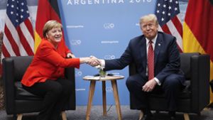Angela Merkel und Donald Trump beim  G-20-Gipfel in Argentinien im Dezember 2018: Den Eindruck, sie würden sich aus dem Weg gehen, teilt der Koordinator  für die transatlantische Zusammenarbeit nicht Foto: AP