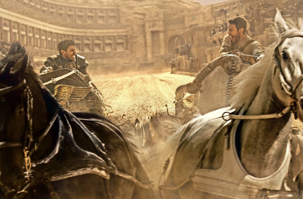 Toby Kebbell als Messala und Jack Huston als Judah Ben-Hur  in der Neuinszenierung des legendären Wagenrennens von „Ben Hur“. Foto:Paramount Pictures
