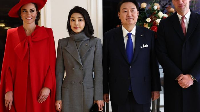 So elegant begrüßte Prinzessin Kate in London Südkoreas Präsidenten