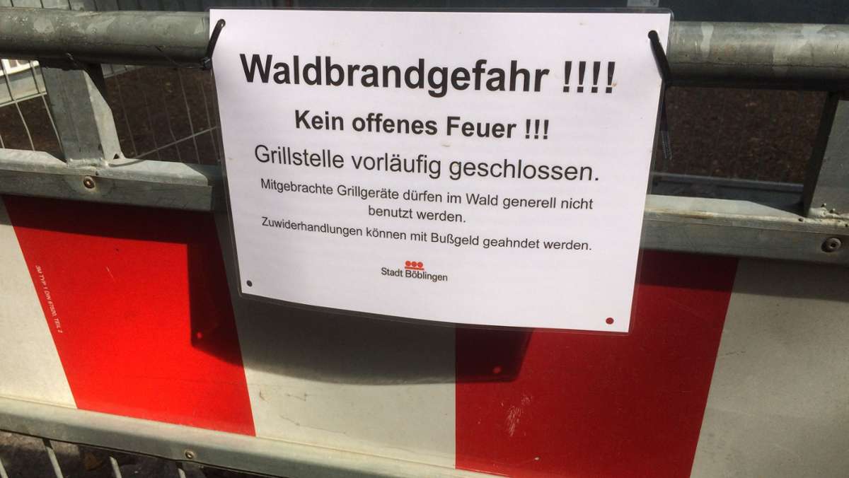 Waldbrandgefahr im Kreis Böblingen: Erste Grillplätze vorsichtshalber gesperrt