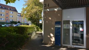 Die BW-Bank-Filiale in der Freibergstraße wird ab Montag,  12. November, umgebaut. Foto: Janey Schumacher