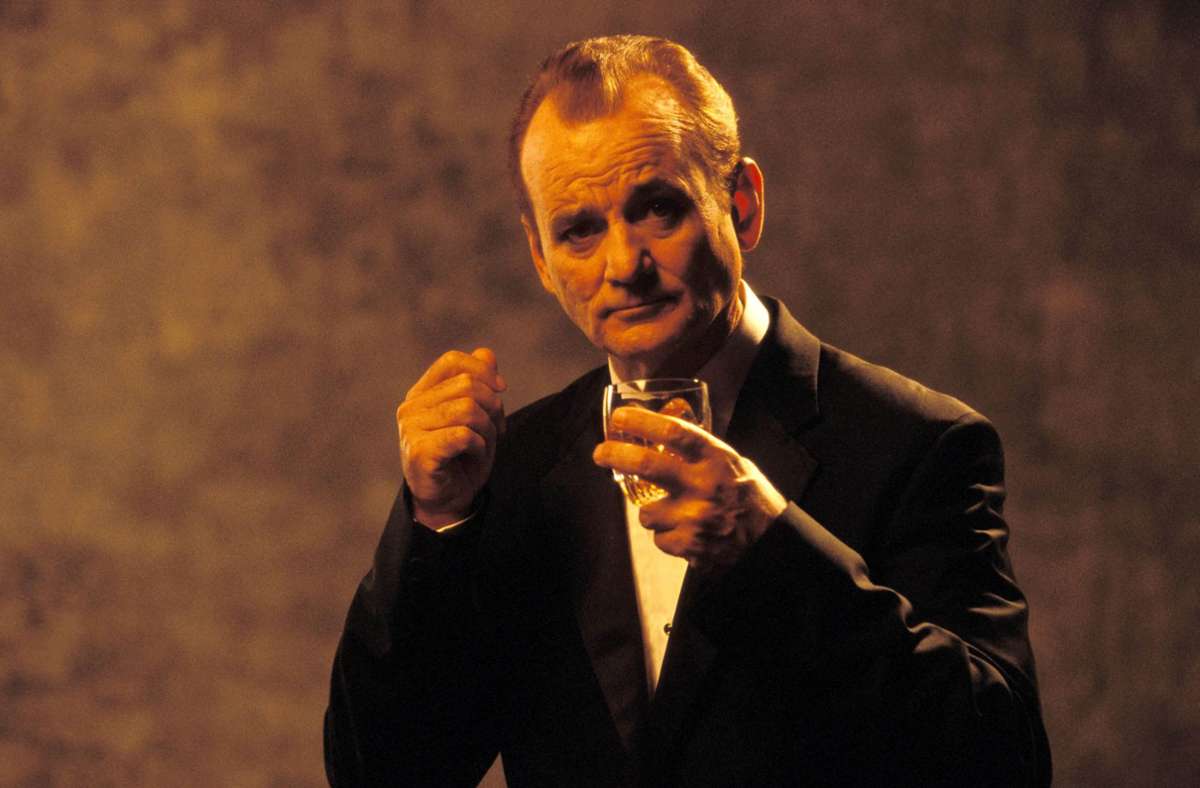 Bill Murray als schweigsamer Whisky-Trinker in Sofia Coppolas Spielfilm-Drama „Lost in Translation“ (2003)