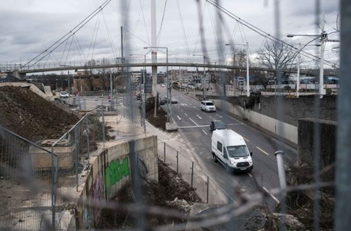 Baustelle am Leuze: Wegen den Bauarbeiten am Rosensteintunnel werden Teilstücke der  B10/B14 am Wochenende gesperrt. Foto: Lichtgut/Max Kovalenko