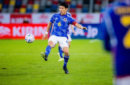 Wataru Endo vom VfB Stuttgart läuft für die japanische Nationalmannschaft auf. Foto: dpa/Rolf Vennenbernd