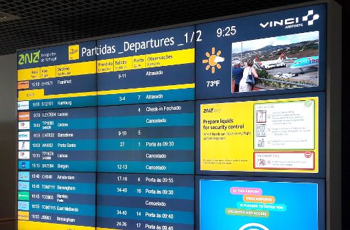 Fast alle Flüge von und nach Funchal wurden annulliert. Foto: dpa-Zentralbild