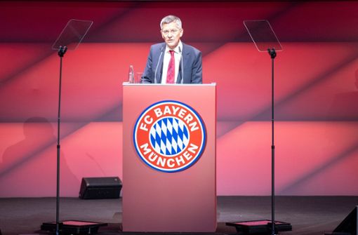 FCB-Präsident Herbert Hainer bei der Jahreshauptversammlung. Foto: dpa/Ulrich Gamel
