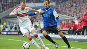 Kevin Großkreutz (li.) war zuletzt im Spiel gegen Bielefeld für den VfB am Ball. Foto: Getty