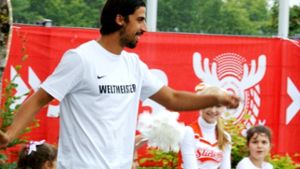 Der Weltmeister Sami Khedira bei seinem Heimspiel in Fellbach-Oeffingen Foto: Sascha Sauer