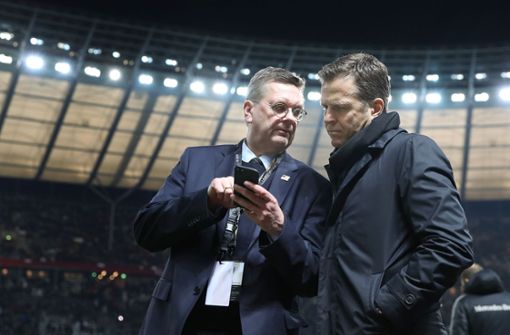 DFB-Präsident Reinhard Grindel (links) und Nationalmannschafts-Manager Oliver Bierhoff Foto: Gettyabo