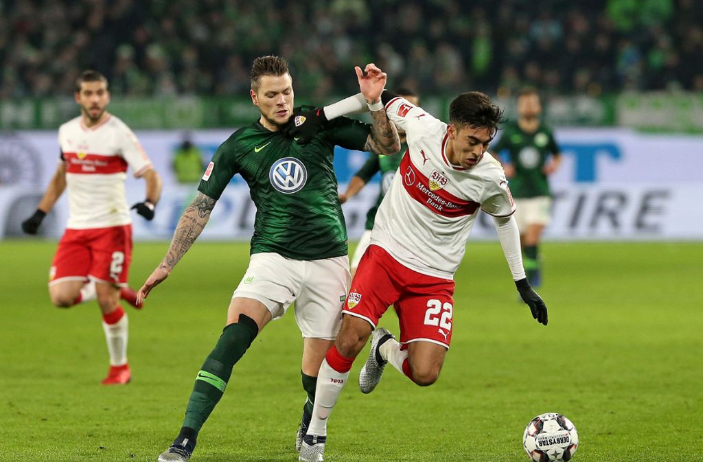 Daniel Ginczek beim Spiel gegen seine früheren Kollegen vom VfB Stuttgart. Foto: Pressefoto Baumann