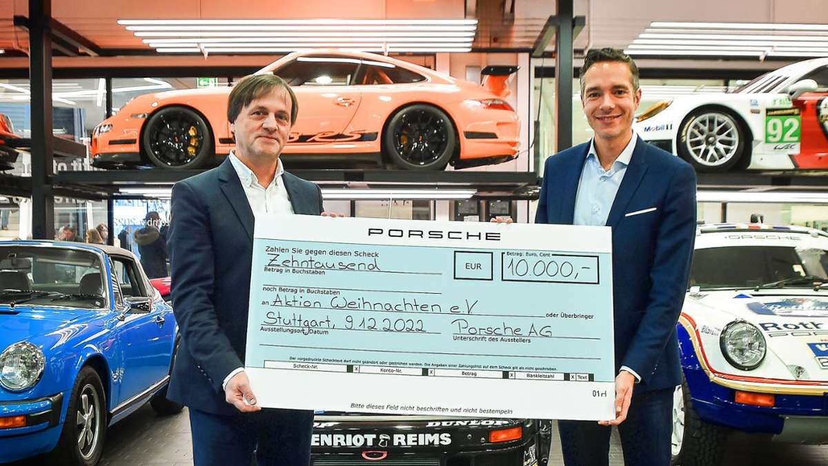 Aktion Weihnachten 22/23: Porsche spendet 10 000 Euro