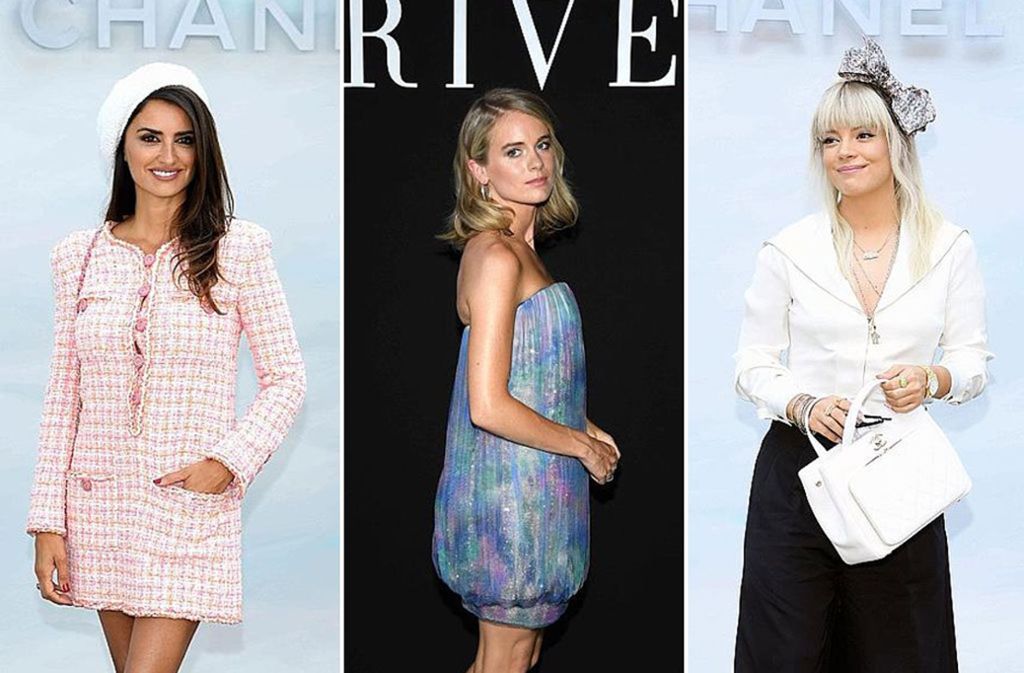 Promiauflauf bei den Haute-Couture-Schauen in Paris: Penelope Cruz (links) und Lilly Allen beehrten Chanel, Cressida Bonas (Mitte) Armani. Foto: Getty Images