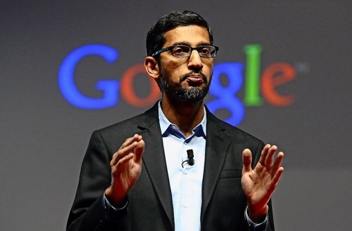 Neuer Google-Chef: Sundar Pichai – Ganz oben im Konzern stehen aber immer noch die Google-Gründer Foto: AP