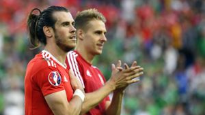 Wales steht nach einem 1:0-Sieg gegen Nordirland im Viertelfinale der Fußball-EM. Foto: AFP