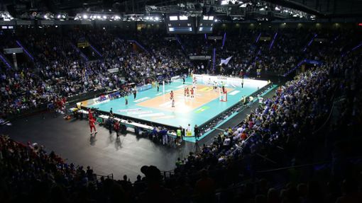 Volleyball im Fokus: Die Porsche-Arena wird auch beim nächsten Supercup mit Sicherheit sehr gut gefüllt sein. Foto: Baumann