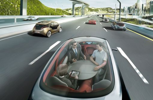 So wie in dieser Studie von Bosch könnte das autonome Fahren einmal aussehen. Die Ausrüstung ist allerdings so teuer, dass sie sich zunächst wohl nur für Mietautos im Dauereinsatz lohnen wird. Foto: Bosch