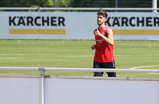 VfB-Spieler Atakan Karazor beim Training. Foto: Pressefoto Baumann/Alexander Keppler