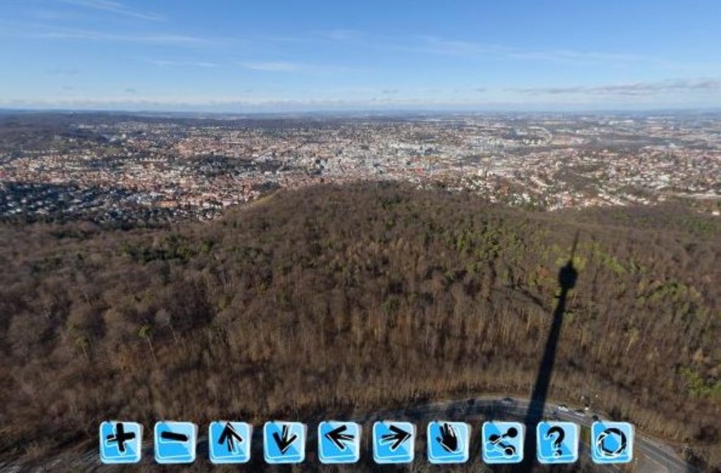 Mit dem 360-Grad-Panorama kann man die Aussicht vom Stuttgarter Fernsehturm genießen.