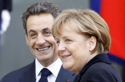 Bundeskanzlerin Angela Merkel hat sich mit Frankreichs Staatspräsident Nicolas Sarkozy in Paris getroffen. Foto: AP