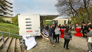 Einstieg zur Firmengründung: der Innovationstruck der Hochschule Foto: /Ines Rudel