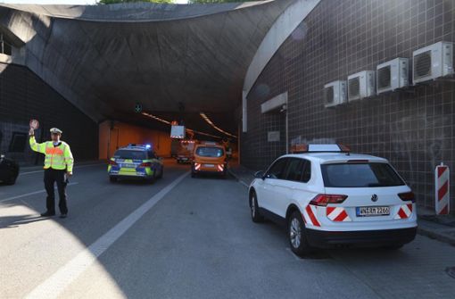 Der Kappelbergtunnel war bis zirka 17 Uhr in Richtung Stuttgart gesperrt. Foto: 7aktuell.de/Sven Adomat
