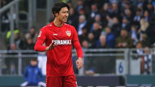 VfB-Verteidiger Hiroki Ito hatte in Darmstadt einiges zu tun. Foto: Baumann