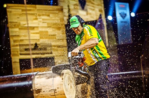 Ein Sägenwettbewerb für harte Kerle: Timbersports. Foto: Stihl