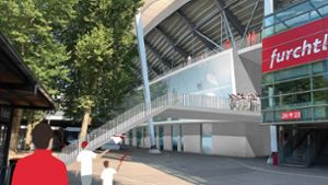 So stellt sich der VfB die neue Haupttribüne in der Mercedes-Benz-Arena vor. Foto: asp-Architekten/Julia Rahn