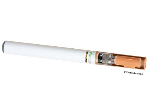 Wo bei Zigaretten der Filter ist, sitzen bei der Vitarette X10 Verdampfereinheit und Aroma-Depot Foto: Vitasmoke