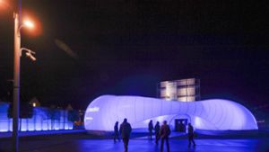 Der Raumwelten-Pavillon im Jahr 2016 auf dem Akademiehof wirkte wie ein Raumschiff. Foto: factum/Granville