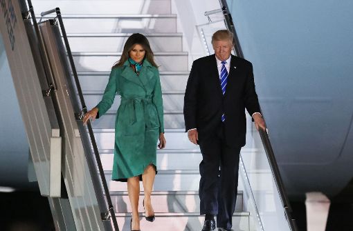 US-Präsident Donald Trump und seine Frau Melania sind in Polen gelandet. Foto: dpa
