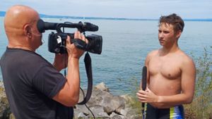 Das Medienecho um den 14-Jährigen Rekordschwimmer war entsprechend groß Foto: Privat/Harald Kümmel